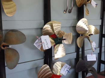 Assorted boat propellers