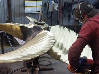 Polishing a propeller